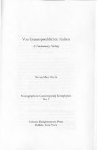 cover of the book Von Unaussprechlichen Kulten. A Preliminary History