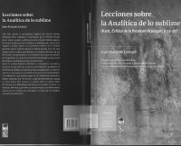 cover of the book Lecciones sobre la Analítica de lo sublime (Kant, Crítica de la facultad de juzgar, 23-29)