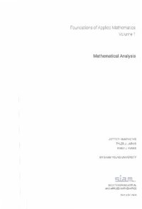 cover of the book Foundations of Applied Mathematics, Volume 1: Mathematical Analysis