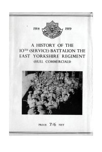 cover of the book Hull Commercials: A History of the 10th (Service) Battalion of the East Yorkshire Regiment