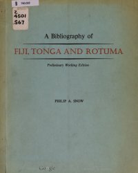 cover of the book A bibliography of Fiji, Tonga and Rotuma