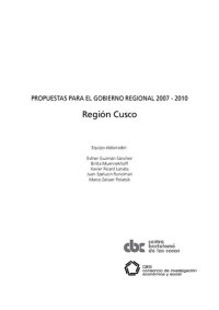 cover of the book Propuestas para el gobierno regional 2007-2010: Región Cuzco