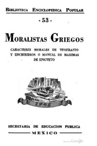 cover of the book Moralistas griegos