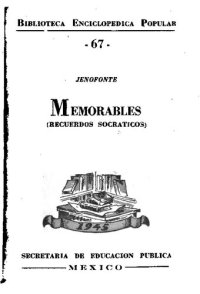 cover of the book Memorables. (Recuerdos socráticos)