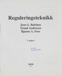 cover of the book Reguleringsteknikk