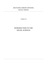 cover of the book Introduction to the Social Sciences (RLE Social Theory)