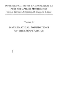 cover of the book MATHEMATICAL FOUNDATIONS OF THERMODYNAMICS 