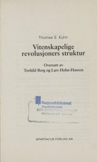 cover of the book Vitenskapelige revolusjoners struktur