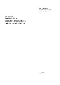 cover of the book Ausblick 2016: Begriffe und Realitäten internationaler Politik