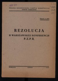 cover of the book Rezolucja II Warszawskiej Konferencji P. Z. P. R.