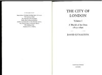 cover of the book The City of London Vol.1: A World of Its Own 1850-1890