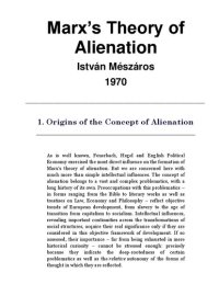 cover of the book Marx's Theory of Alienation