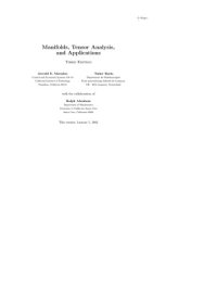 cover of the book Manifolds Tensor Analysis and Applications 