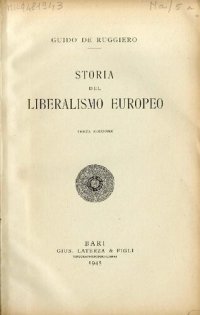 cover of the book Storia del liberalismo europeo