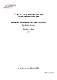 cover of the book Lehrbuch der systematischen Anatomie - DAS GEFÄSS - SYSTEM