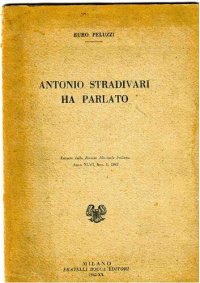 cover of the book ANTONIO STRADIVARI HA PARLATO