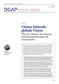 cover of the book Chinas fehlende globale Vision : Über ein Vakuum, das Chancen und Herausforderungen für Europa bietet