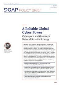 cover of the book A Reliable Global Cyber Power : Cyberspace and Germany’s National Security Strategy