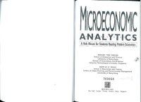 cover of the book Microeconomic Analytics : a vade mecum for students reading modern economics