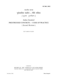 cover of the book IS:1343-2012 Prestressed concrete -Code of practice.