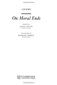 cover of the book Cicero: On Moral Ends 