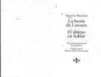 cover of the book La bestia de Lascaux. El último en hablar