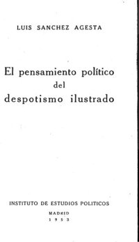 cover of the book El pensamiento político del despotismo ilustrado