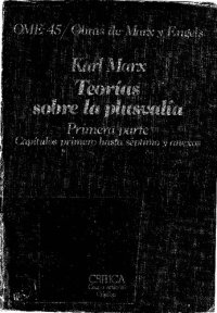 cover of the book Teorias sobre la plusvalia (Primera Parte, OME 45)