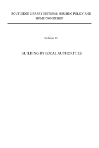 cover of the book Building by Local Authorities: The Report of an Inquiry by the Royal Institute of Public Administration