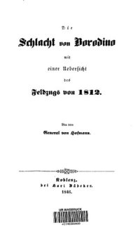 cover of the book Die Schlacht von Borodino mit einer Übersicht des Feldzugs von 1812