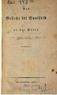 cover of the book Das Gefecht bei Saalfeld an der Saale