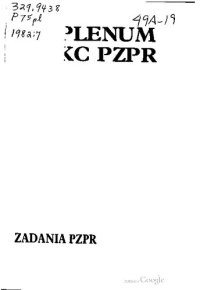 cover of the book VII Plenum KC PZPR 24—25 lutego 1982 r. Zadania PZPR