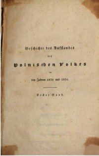 cover of the book Geschichte des Aufstandes des polnischen Volkes in den Jahren 1830 und 1831