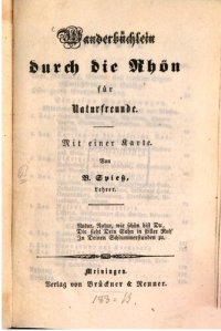 cover of the book Wanderbüchlein durch die Rhön für Naturfreunde