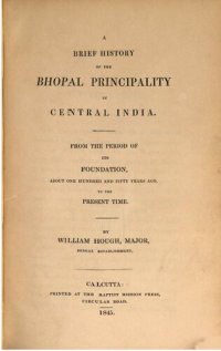 cover of the book A Brief History of the Bhopal Principality in Central India