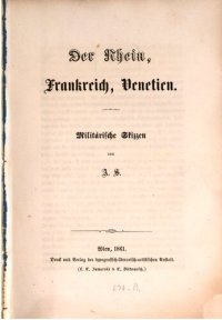 cover of the book Der Rhein, Frankreich, Venetien ; militärische Skizzen