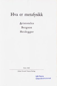 cover of the book Hva er metafysikk