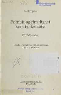 cover of the book Fornuft og rimelighet som tenkemåte : utvalgte essays