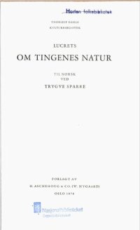 cover of the book Om tingenes natur