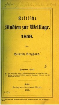 cover of the book Kritische Studien zur Weltlage 1859