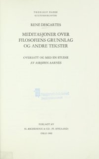 cover of the book Meditasjoner over filosofiens grunnlag og andre tekster