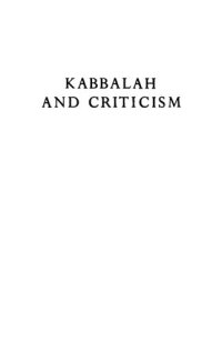 cover of the book Kabbalah and Criticism