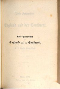 cover of the book Lord Palmerston : England und der Kontinent