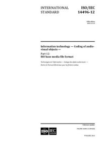 cover of the book ISO/IEC 14496-12:2015 Information technology — Coding of audio-visual objects — Part 12: ISO base media file format