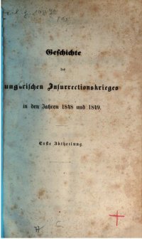 cover of the book Geschichte des ungarischen Insurrektionskrieges in den Jahren 1848 und 1849