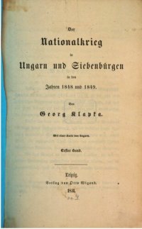 cover of the book Der Nationalkrieg in Ungarn und Siebenbürgen in den Jahren 1848 und 1849