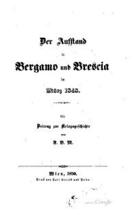 cover of the book Der Aufstand in Bergamo und Brescia im März 1848