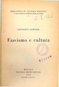 cover of the book Fascismo e cultura