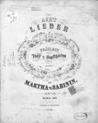 cover of the book Acht Lieder von Martha v. Sabinin