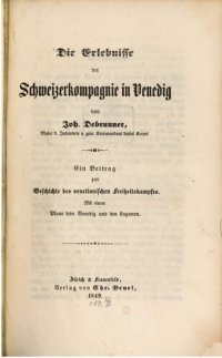 cover of the book Die Erlebnisse der Schweizerkompagnie in Venedig